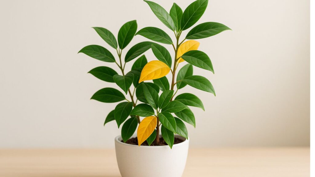 Capa do artigo sobre como consertar folhas amareladas em plantas.