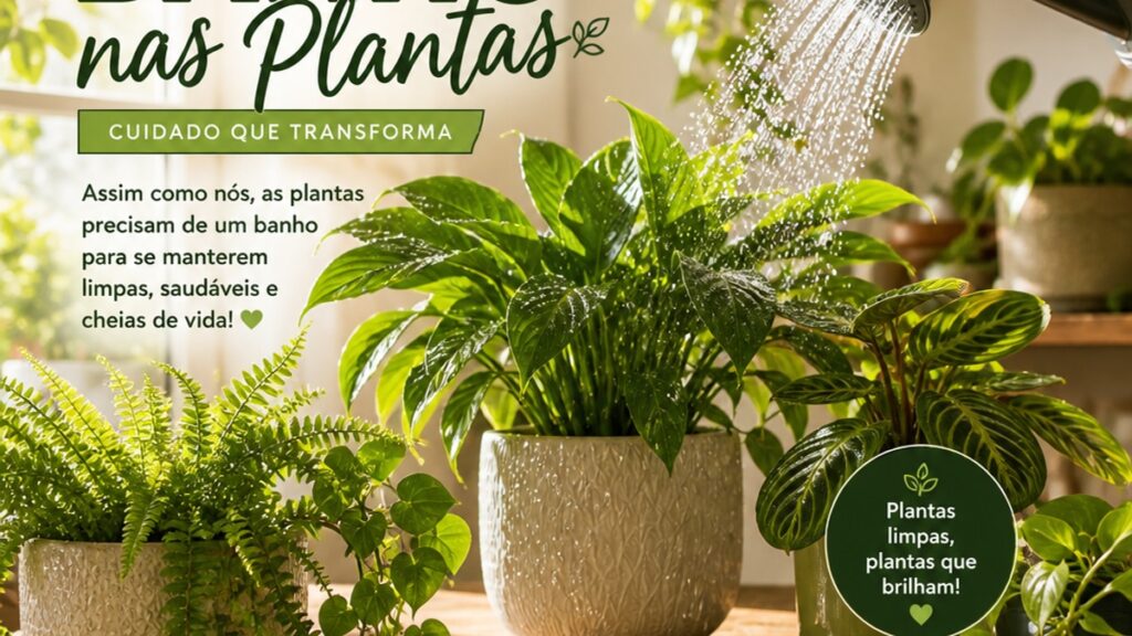 Ambiente iluminado com várias plantas saudáveis em vasos.