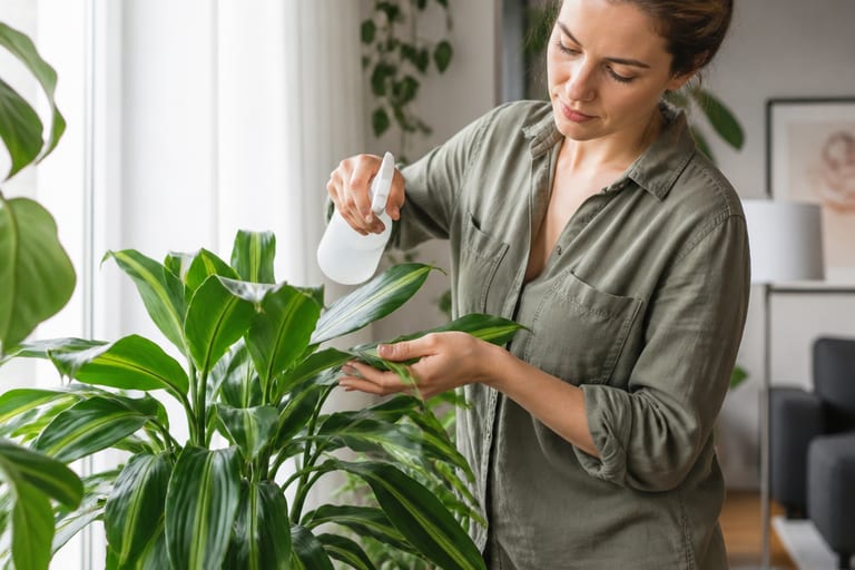 Imagem mostrando ácaros e aranha-vermelha em plantas, destacando a infestação.