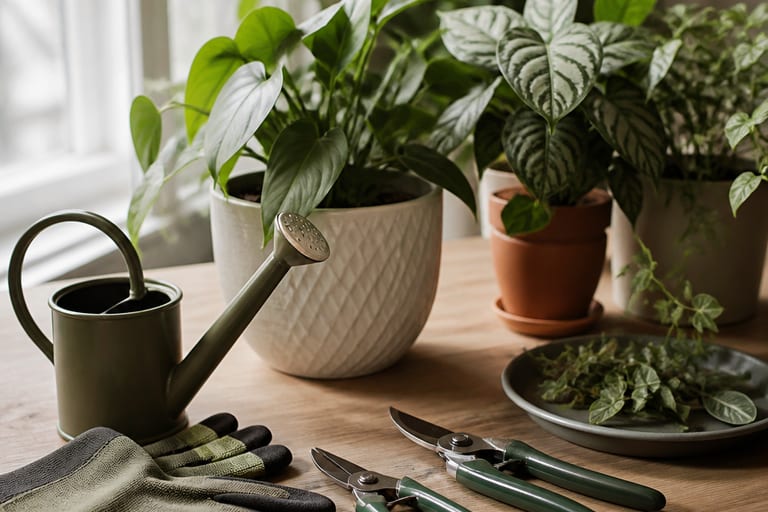 Imagem de ferramentas de jardinagem para poda de plantas de interior.