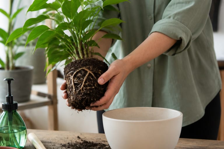Imagem de raízes apodrecidas de uma planta, evidenciando a importância da prevenção no cultivo.